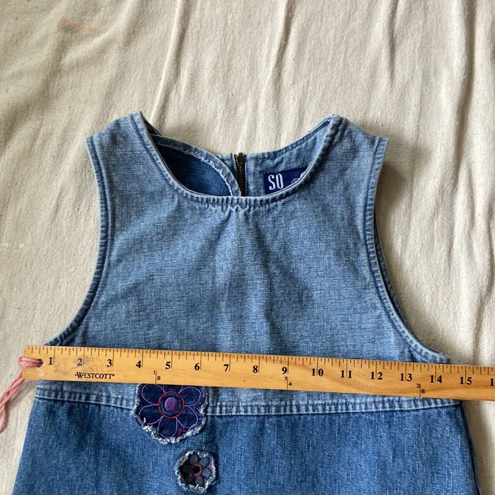 VINTAGE Y2K Dress Jumper Outfit Skirt Shirt Floral Denim Patchwork Appliqué